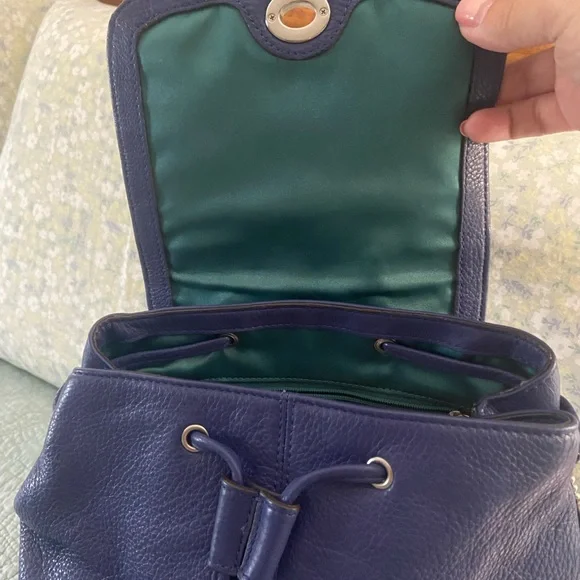 Coach leather backpack in French Blue Park - Picture 6 of 7